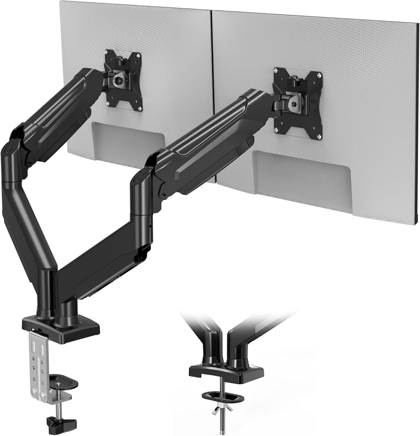 BONTEC Soporte Monitor Doble para Pantalla de 13 a 32 Pulgadas con Inclinación, Giro y Rotación